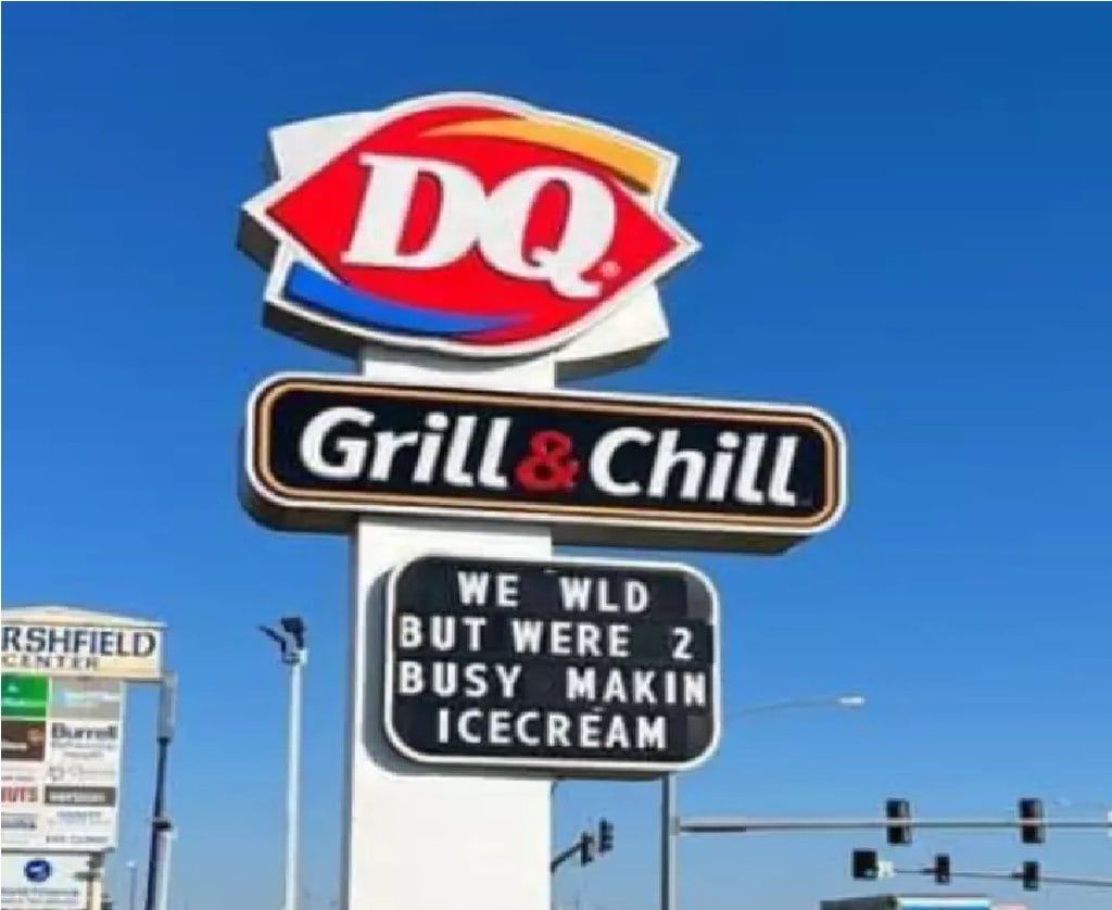 The Dairy Queen sign in Marshfield, MO