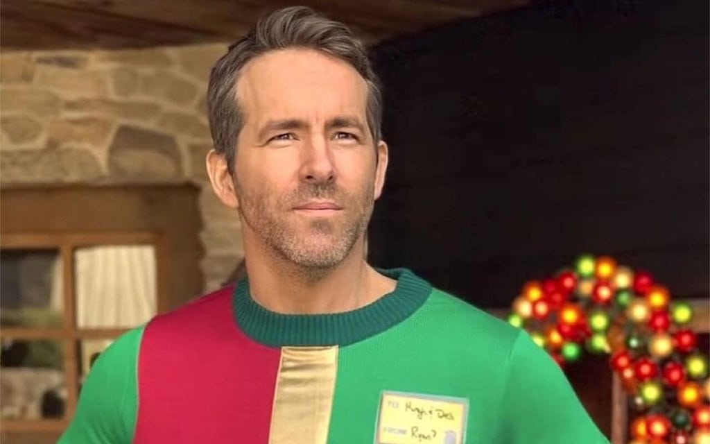 Ryan Reynolds in a Christmas Sweater